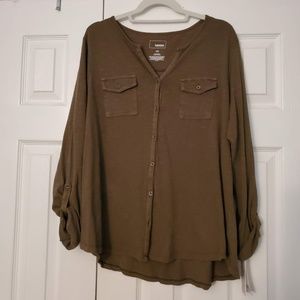 Olive green button shirt